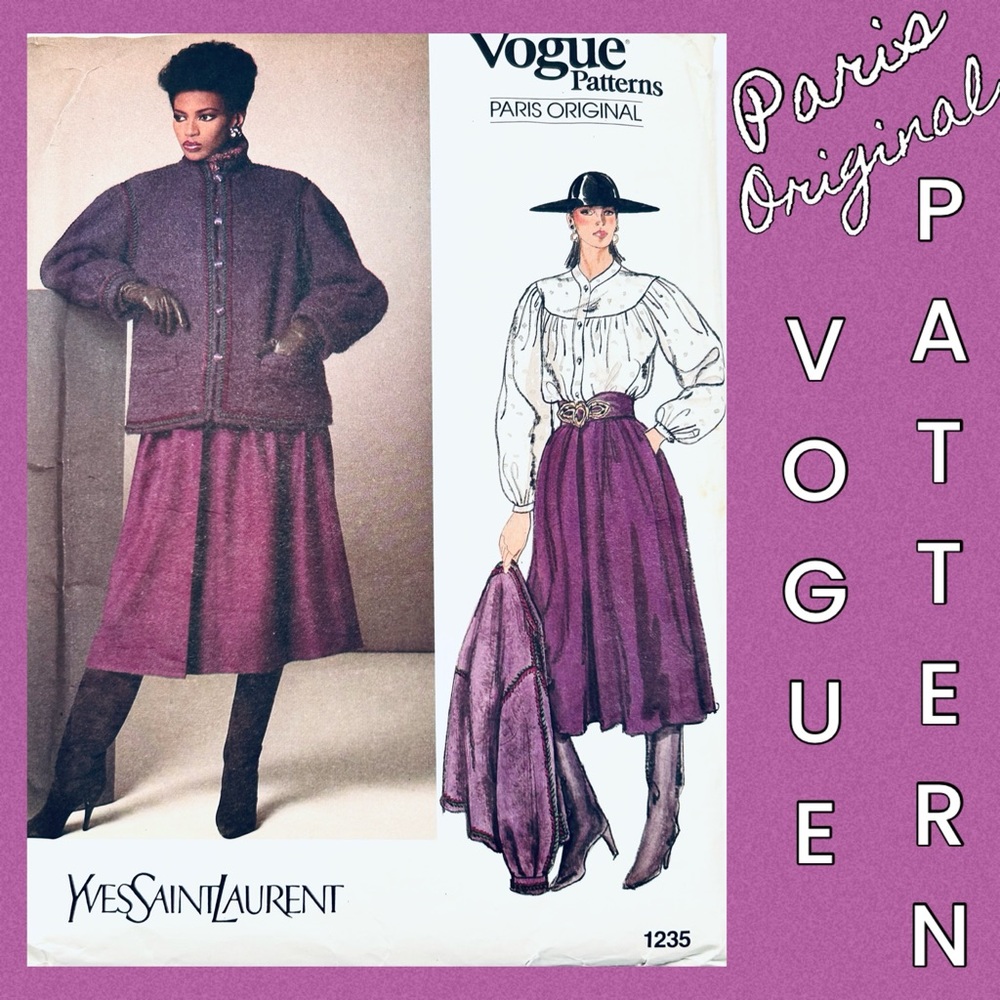 Vintage Vogue Pattern Design YVES SAINT LAURENT ~ Paris Original - Uncut